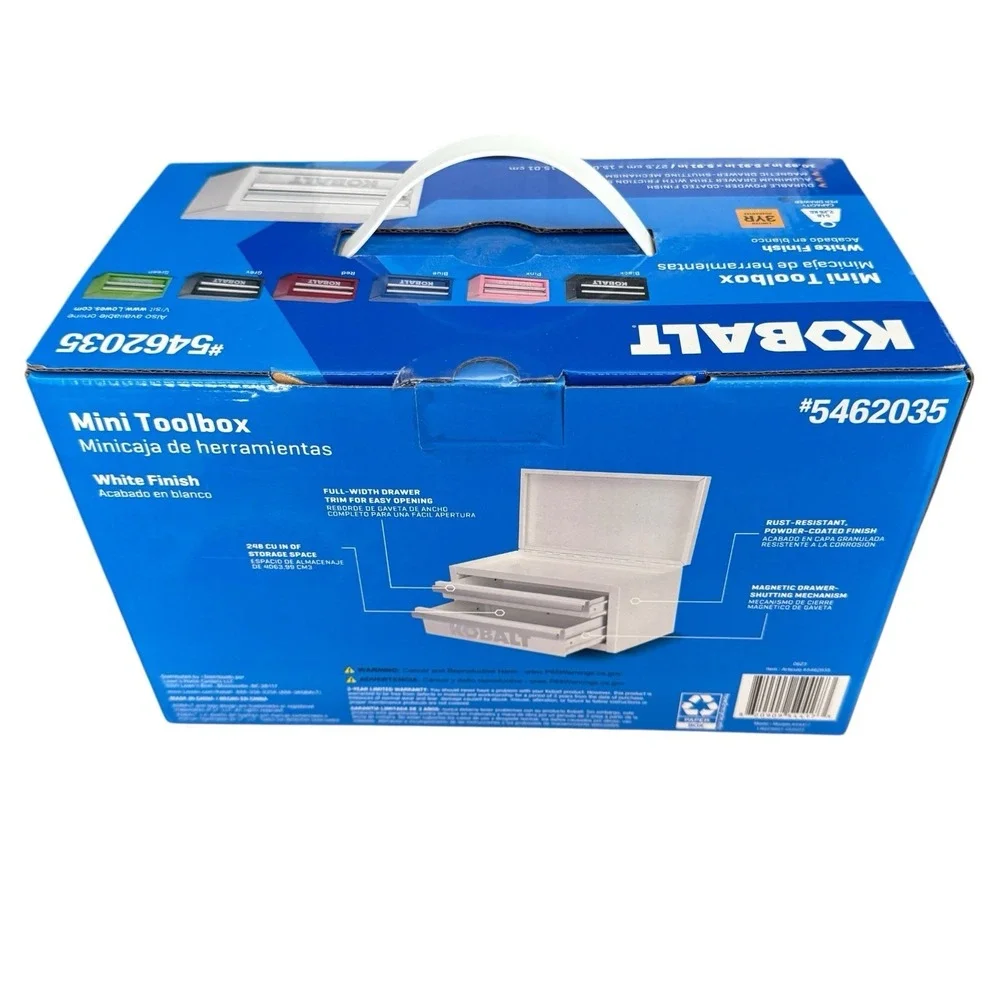 Kobalt Mini 2 Drawer Steel Toolbox White Finish 25th Anniversary #5462035